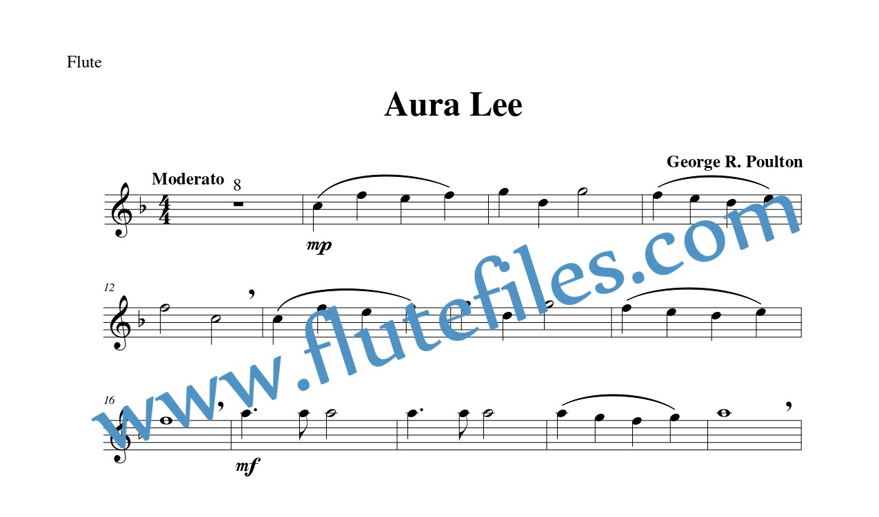 Aura Lee flute solo - Flute part