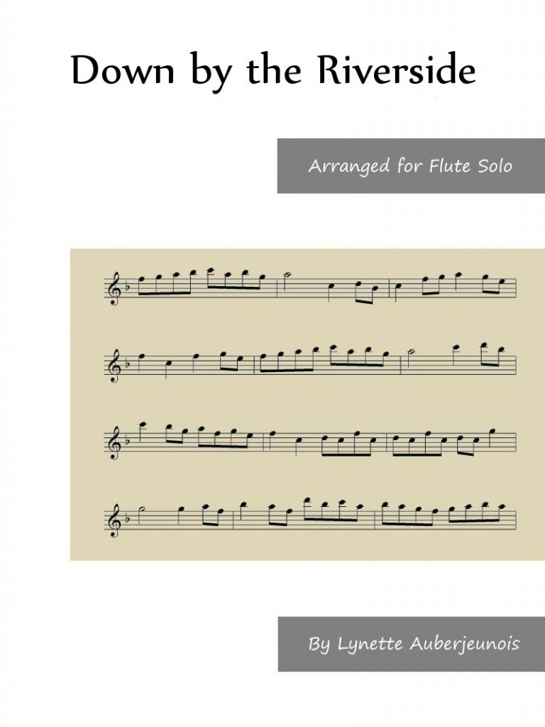 cover for Down by the Riverside flute solo sheet music