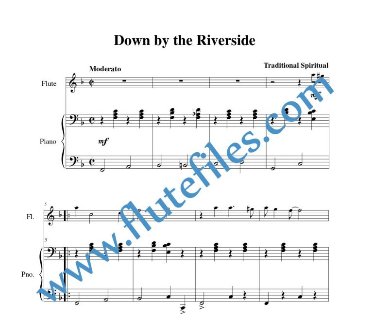 Cover for Down by the Riverside flute accompaniment 