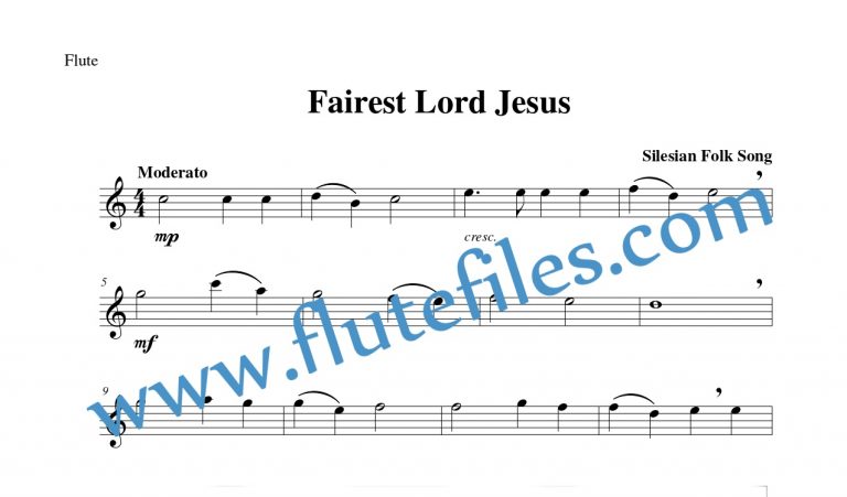 Fairest Lord Jesus flute solo sheet music