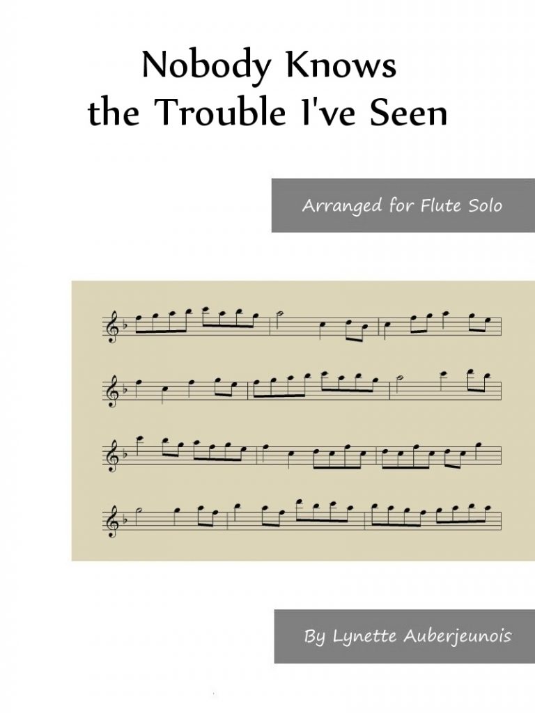 Cover for Nobody Knows the Trouble I've Seen flute solo sheet music