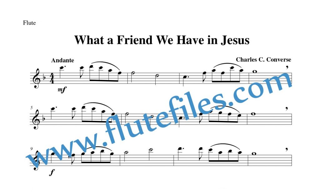 What a Friend We Have in Jesus flute solo sheet music