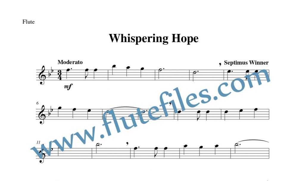 Whispering Hope - Flute solo part