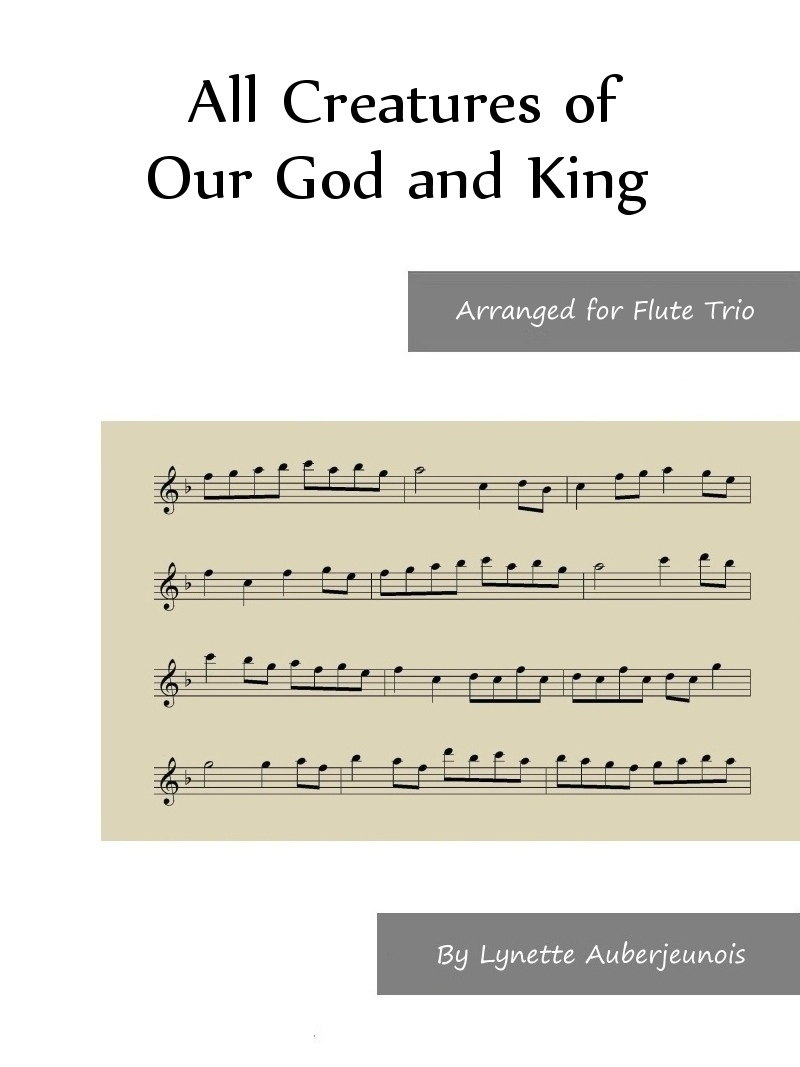 Sheet music cover for All Creatures of Our God and King flute trio