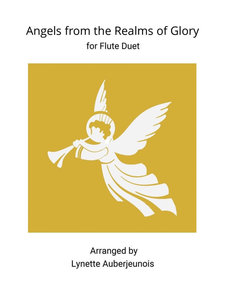 Sheet music cover for Angels From the Realms of Glory flute duet