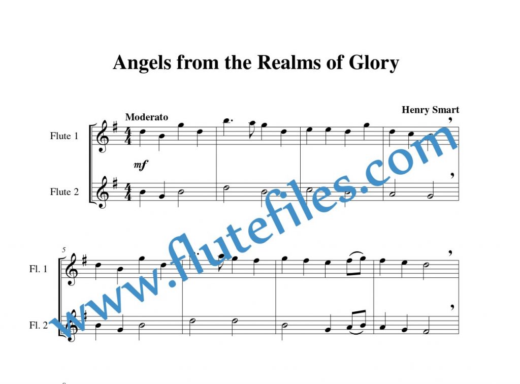 Angels From the Realms of Glory flute duet sheet music