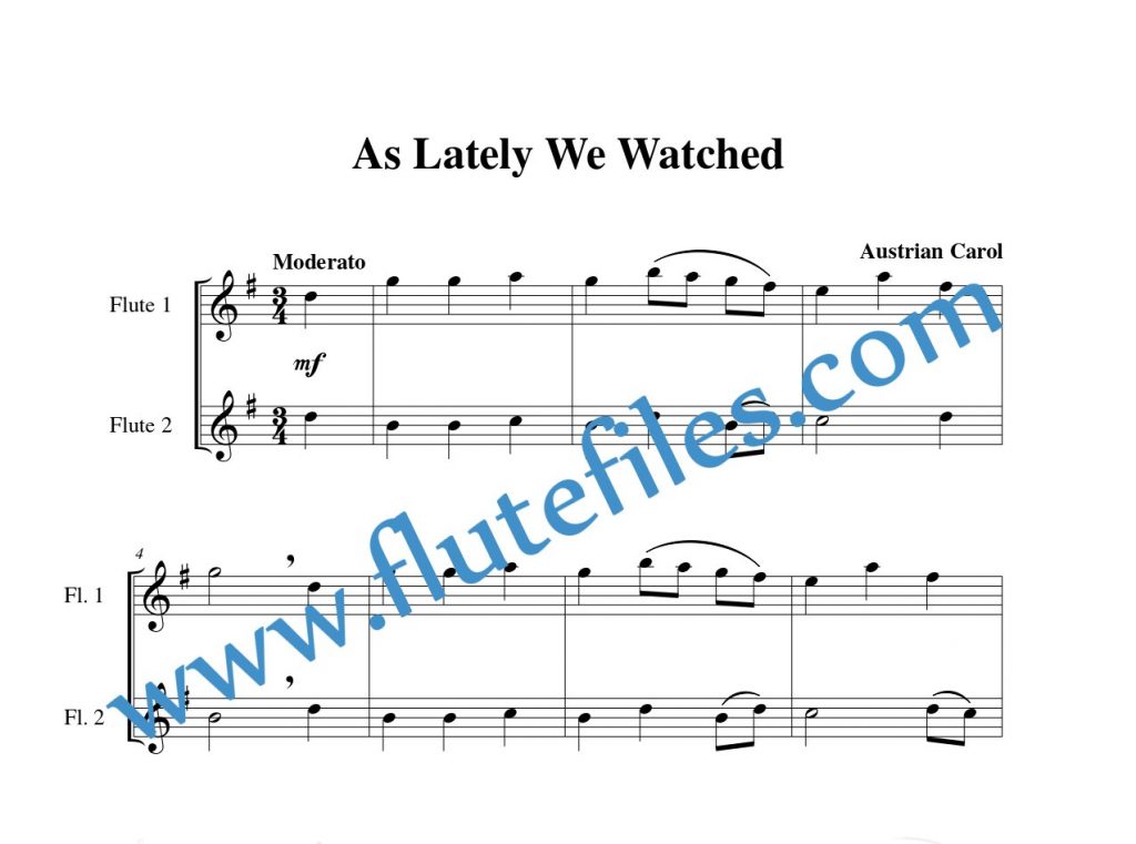 As Lately We Watched flute duet sheet music
