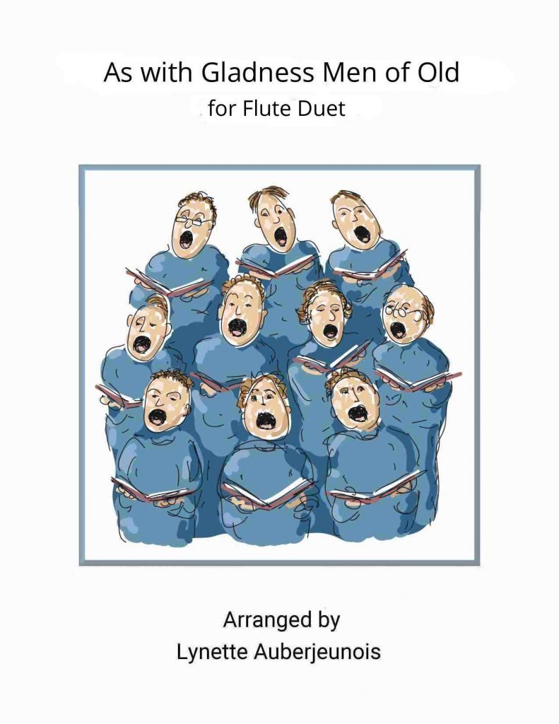 Sheet music cover for As with Gladness Men of Old flute duet