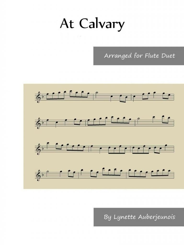 Sheet music cover for At Calvary flute duet