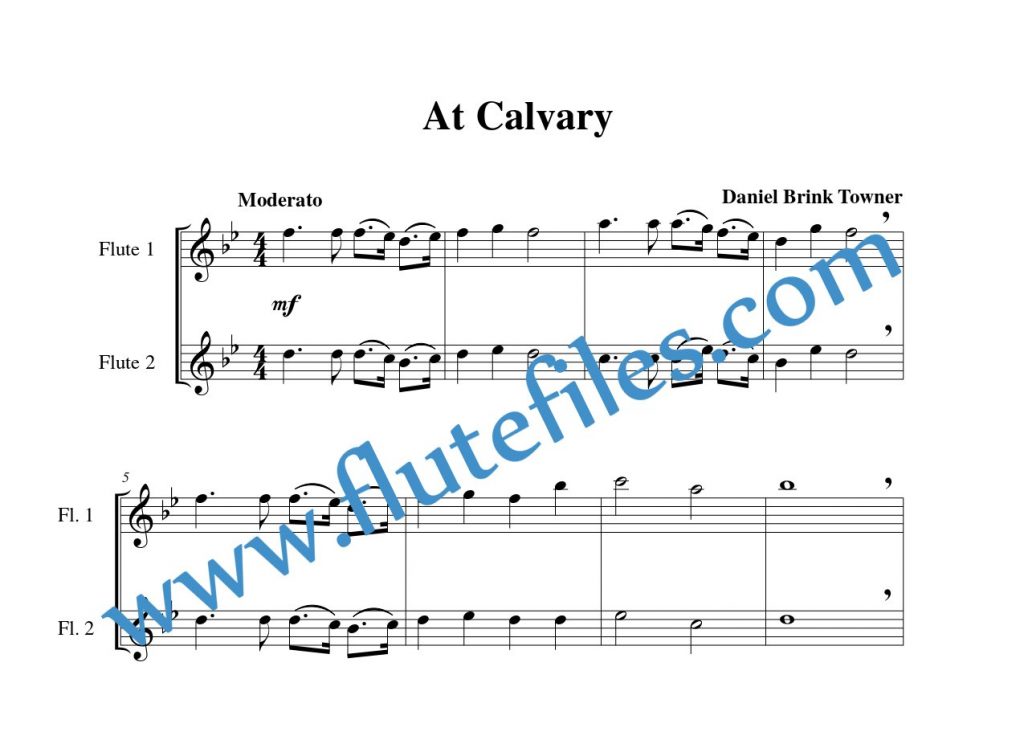 At Calvary flute duet sheet music