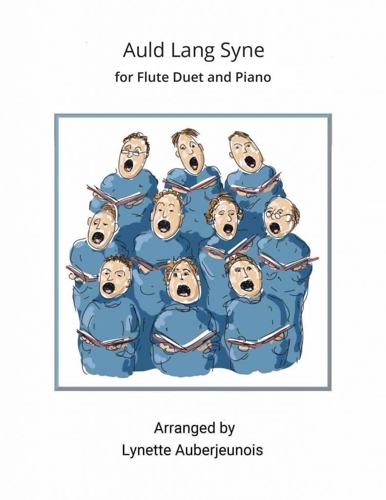 Sheet music cover for Auld Lang Syne flute duet and piano