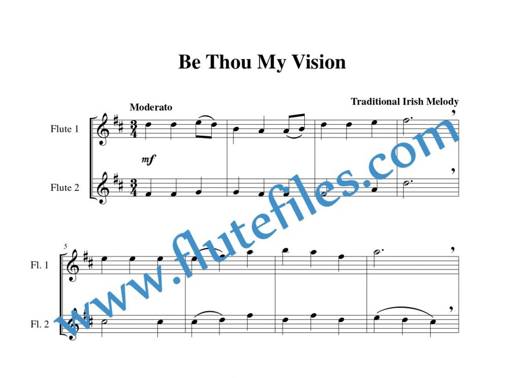 Be Thou My Vision flute duet sheet music