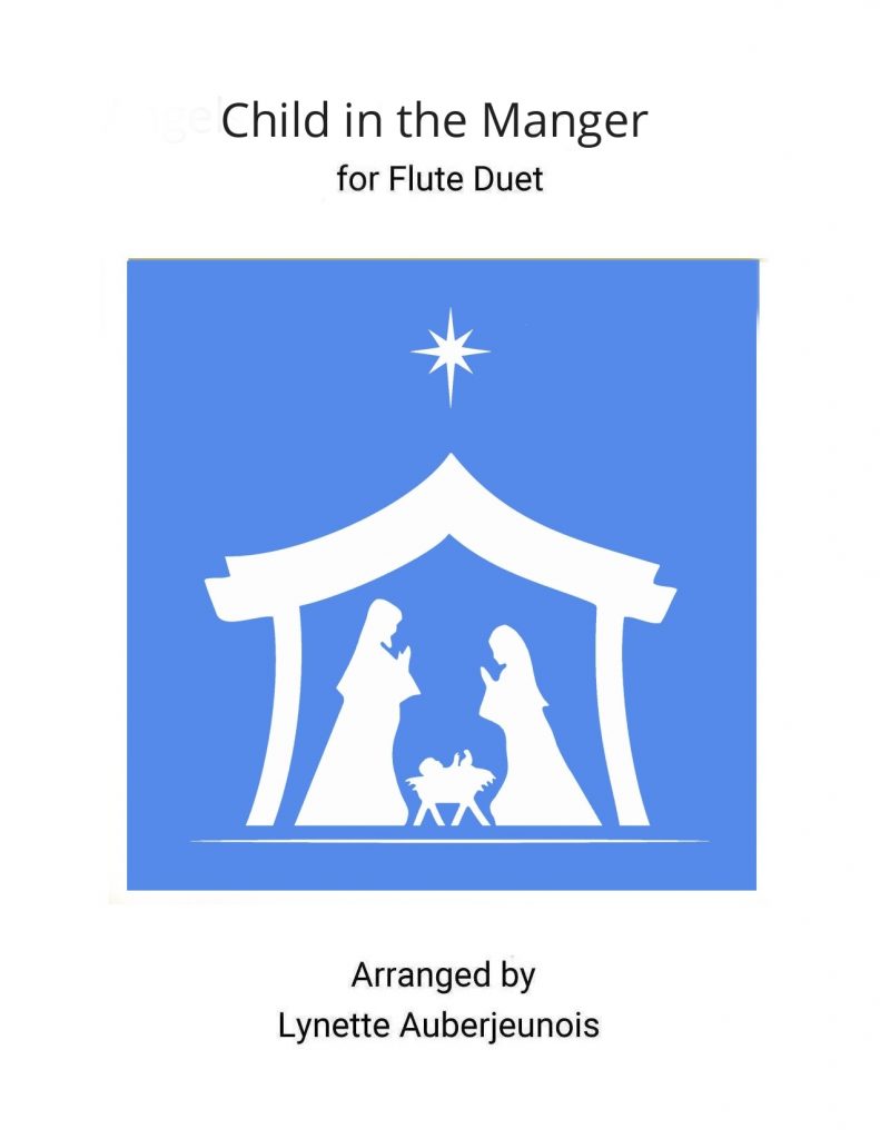 Sheet music cover for Child in the Manger flute duet