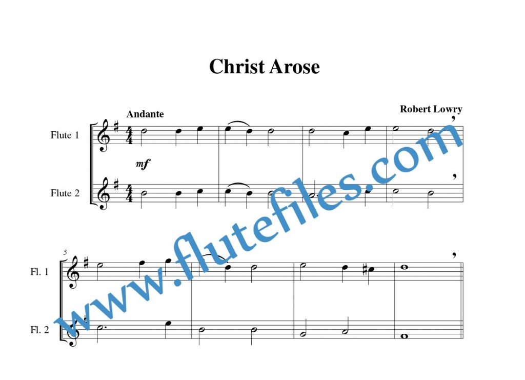 Christ Arose flute duet sheet music