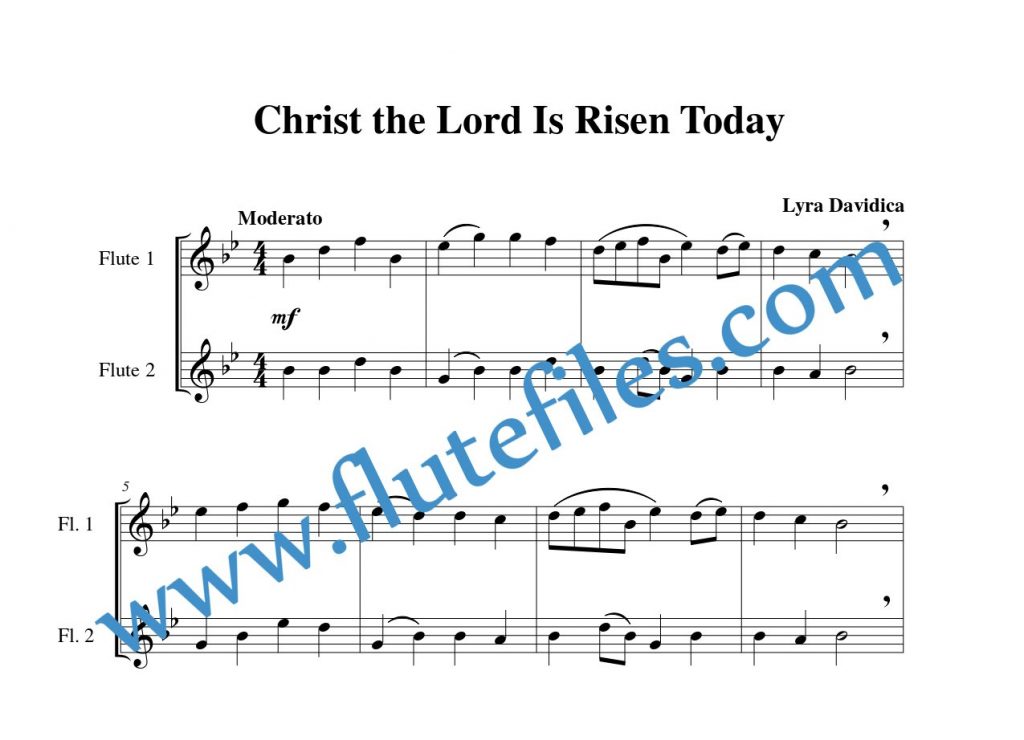 Christ the Lord Is Risen Today flute duet sheet music