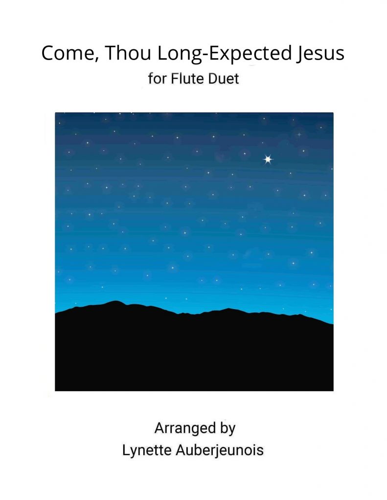 Sheet music cover for Come, Thou Long-Expected Jesus flute duet