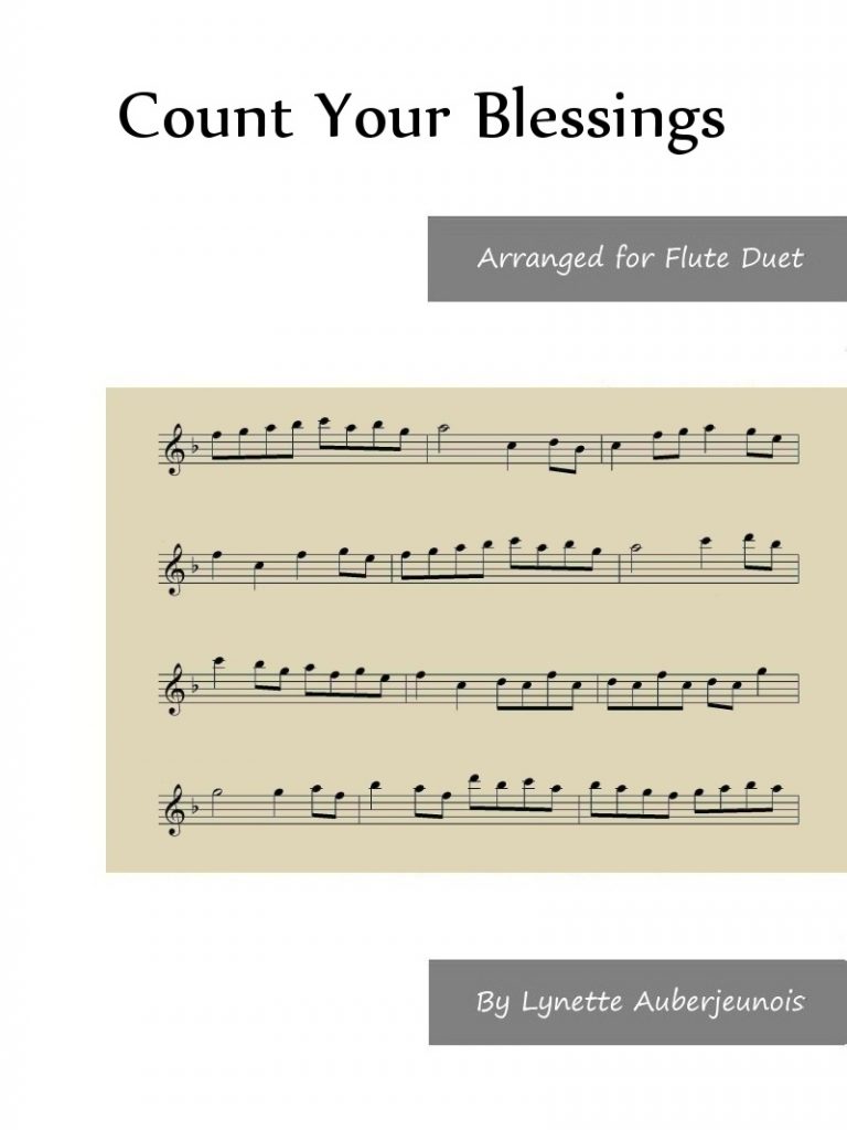 Sheet music cover for Count Your Blessings flute duet