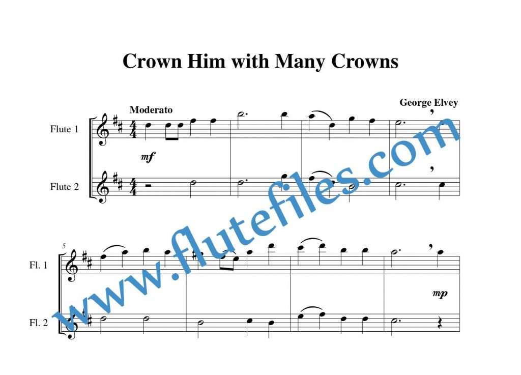 Crown Him with Many Crowns flute duet sheet music