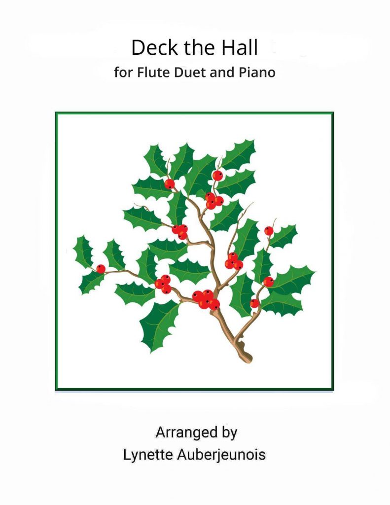 Sheet music cover for Deck the Hall flute duet and piano