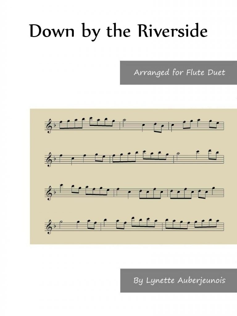 Sheet music cover for Down by the Riverside flute duet