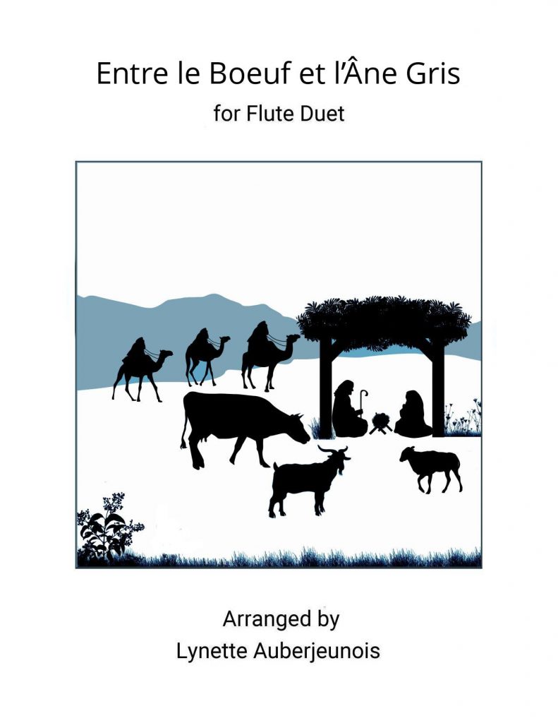 Sheet music cover for Entre le Boeuf et l’Âne Gris flute duet