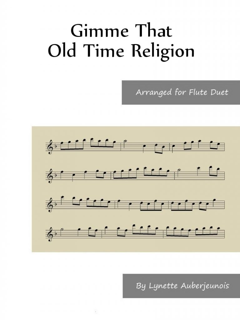 Sheet music cover for Gimme That Old Time Religion flute duet