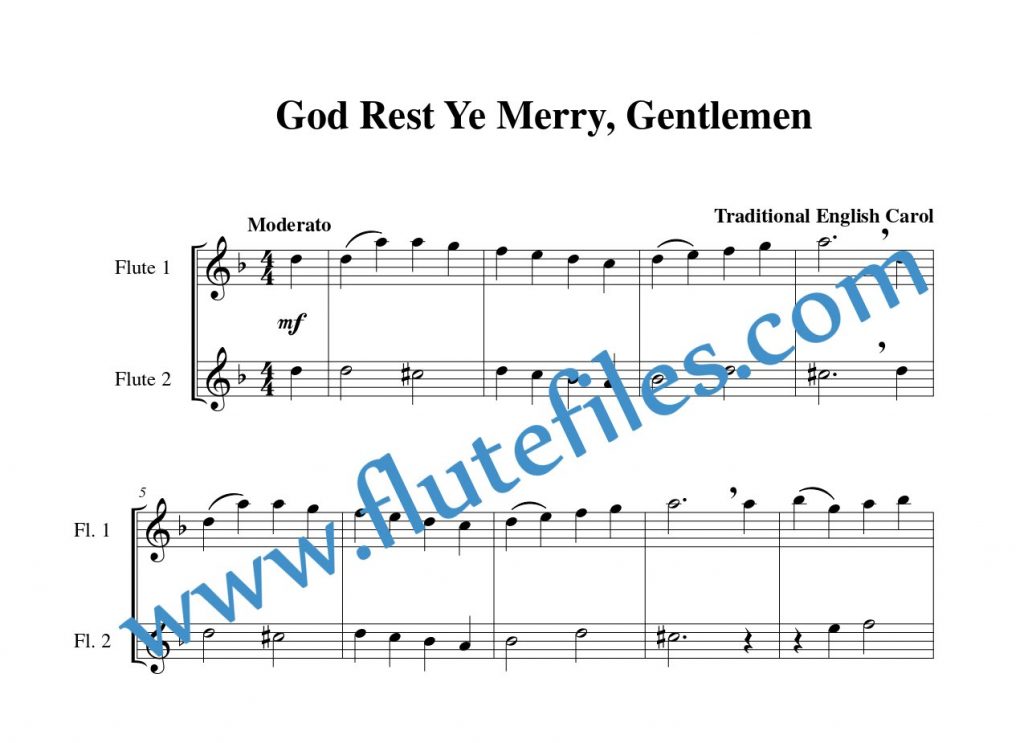 God Rest Ye Merry, Gentlemen flute duet sheet music