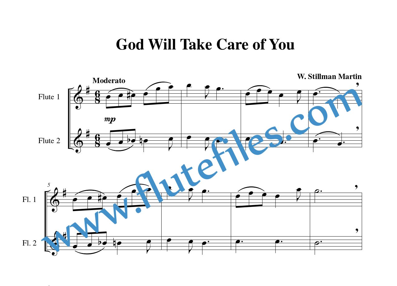 God Will Take Care of You flute duet sheet music