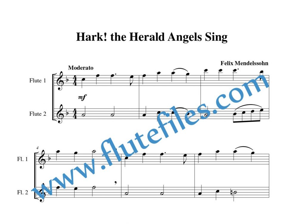 Hark! The Herald Angels Sing flute duet sheet music