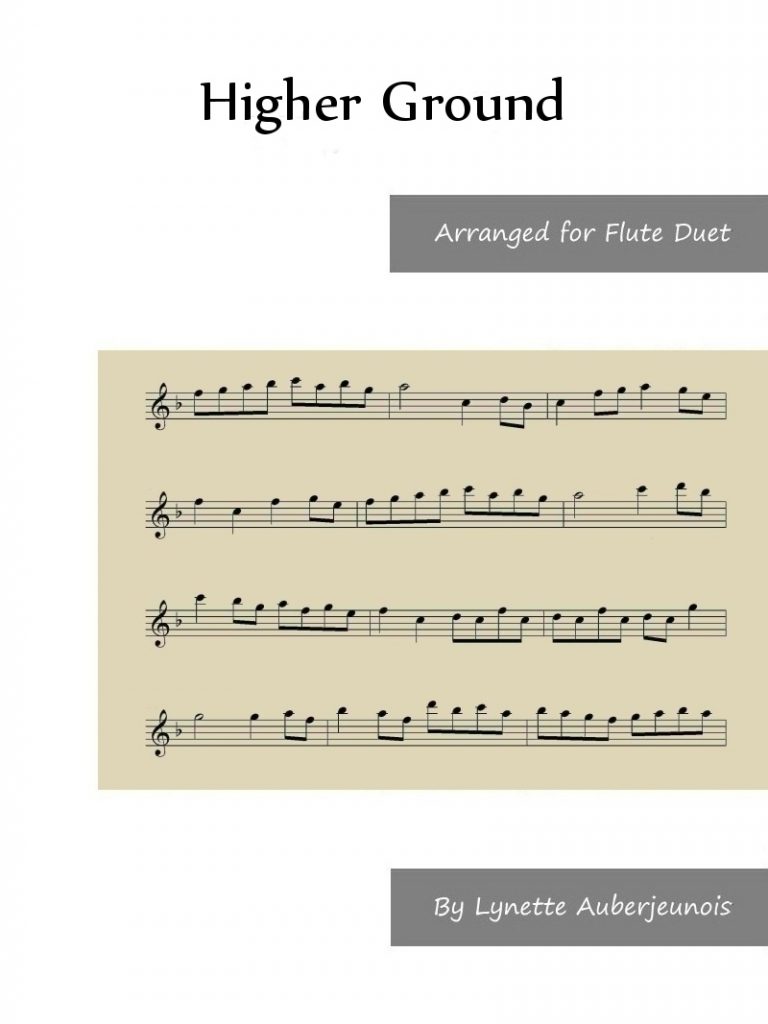 Sheet music cover for Higher Ground flute duet