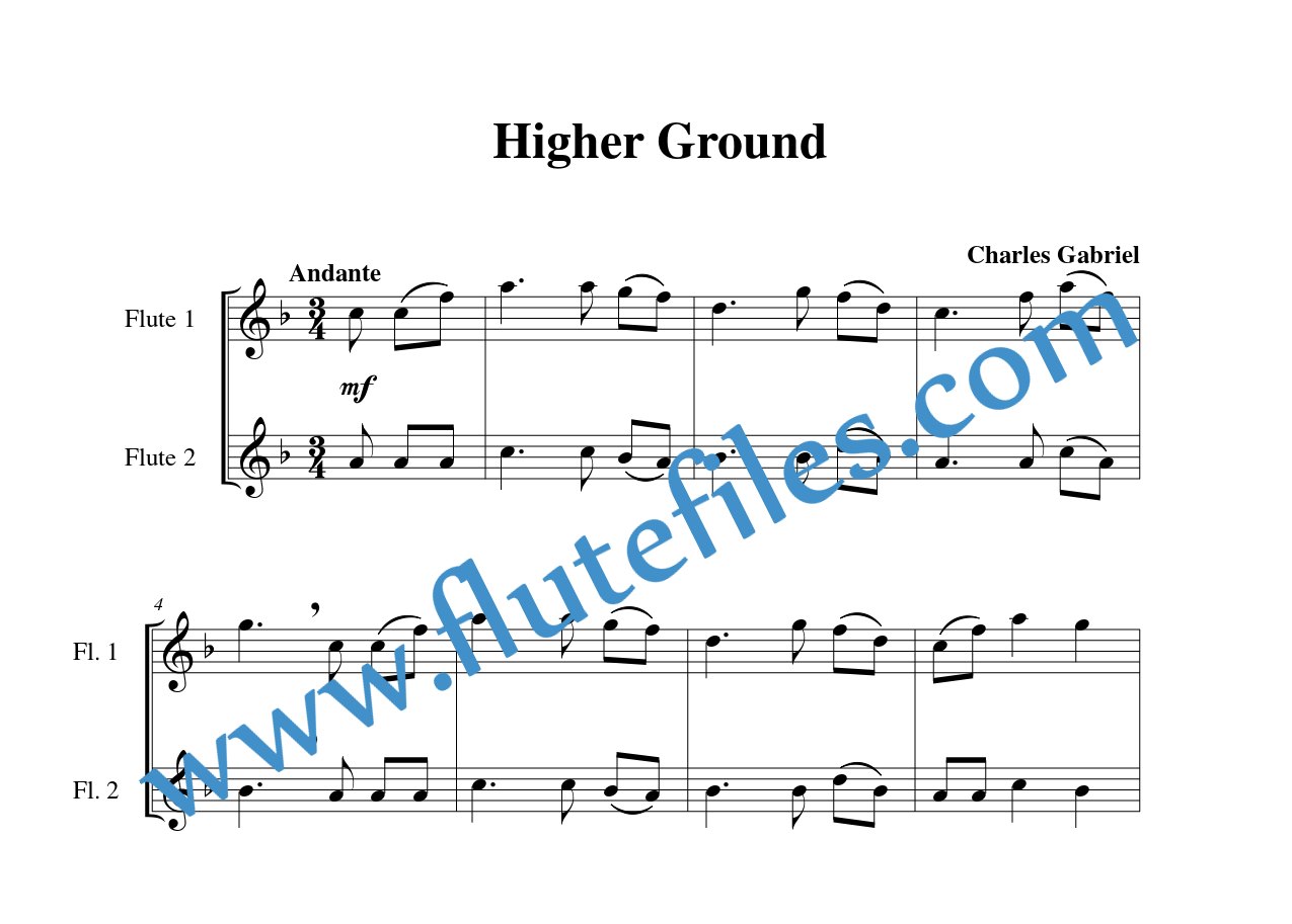 Higher Ground flute duet sheet music