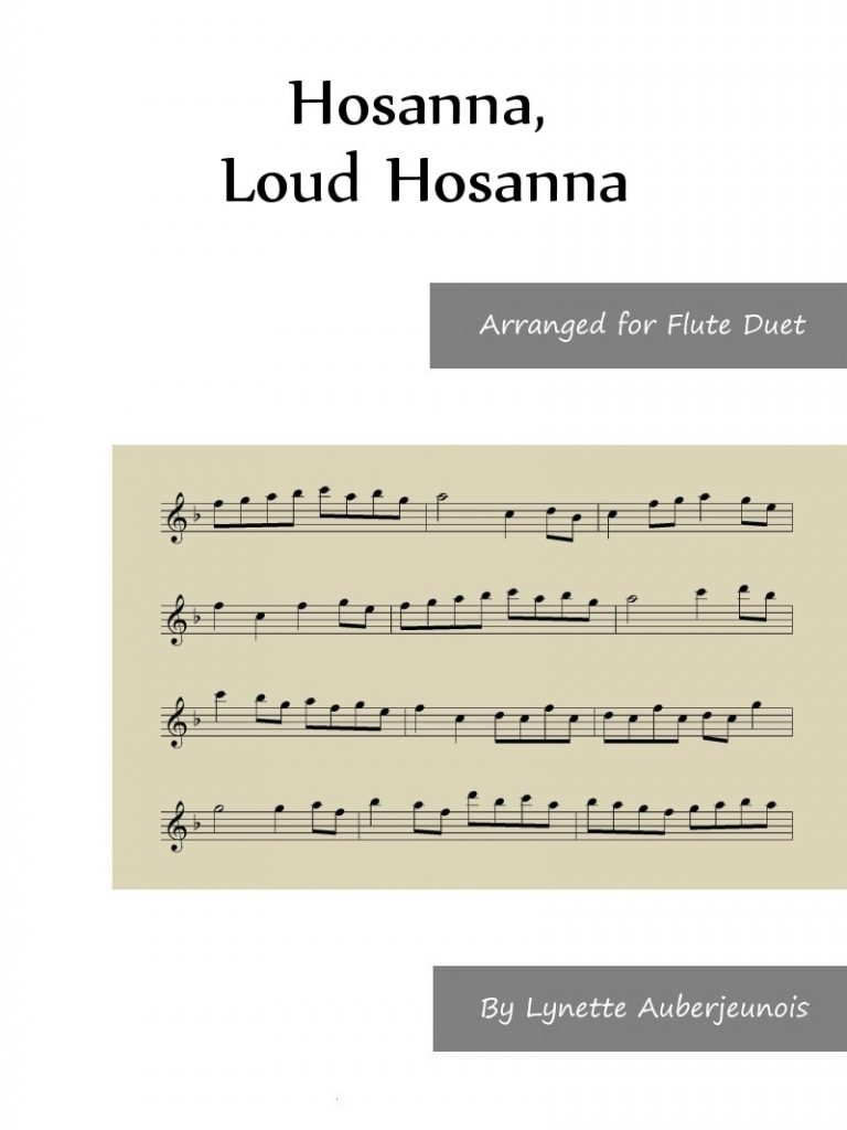 Sheet music cover for Hosanna, Loud Hosanna flute duet