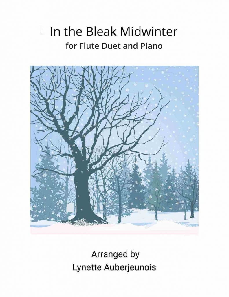 Sheet music cover for In the Bleak Midwinter flute duet and piano