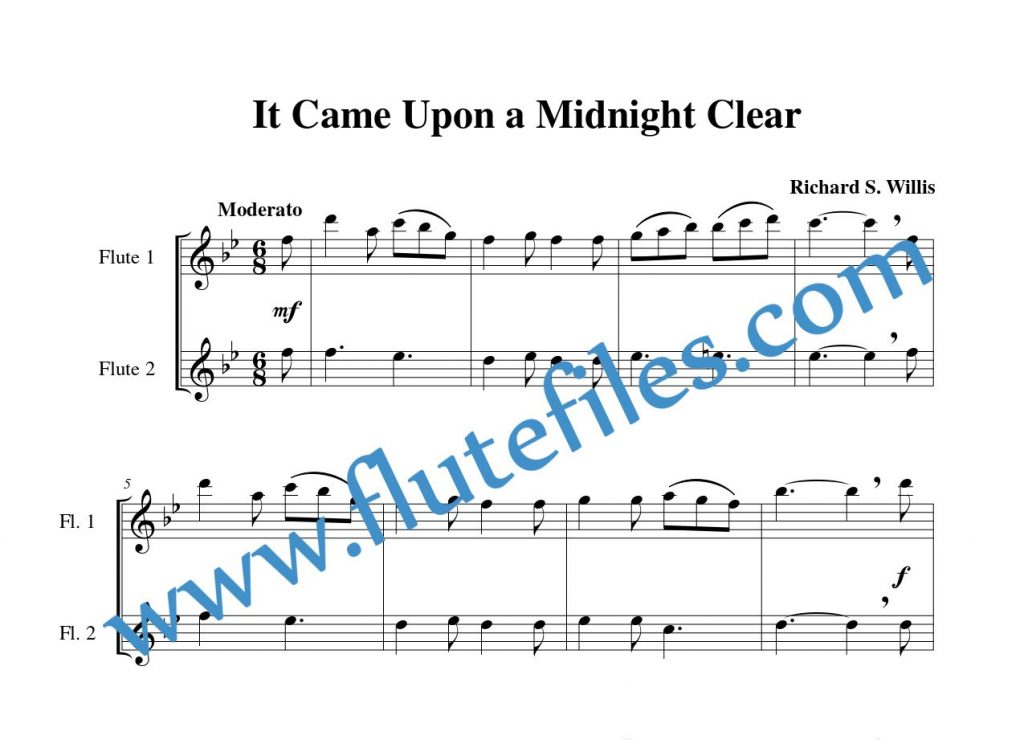 It Came Upon a Midnight Clear flute duet sheet music