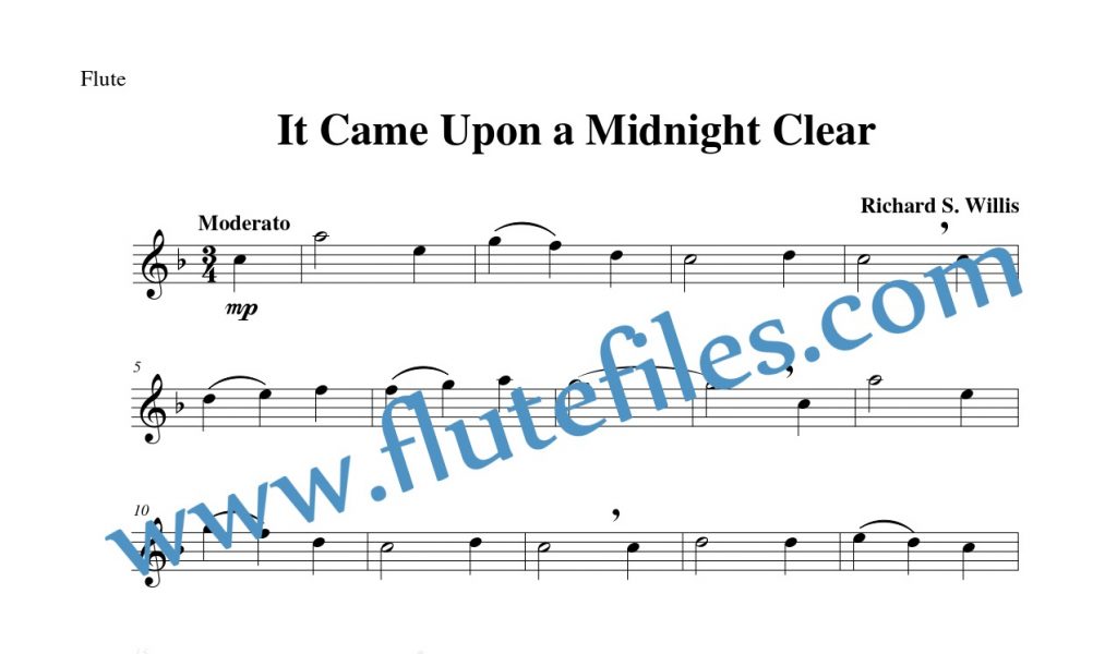 Flute part for It Came Upon a Midnight Clear flute solo sheet music