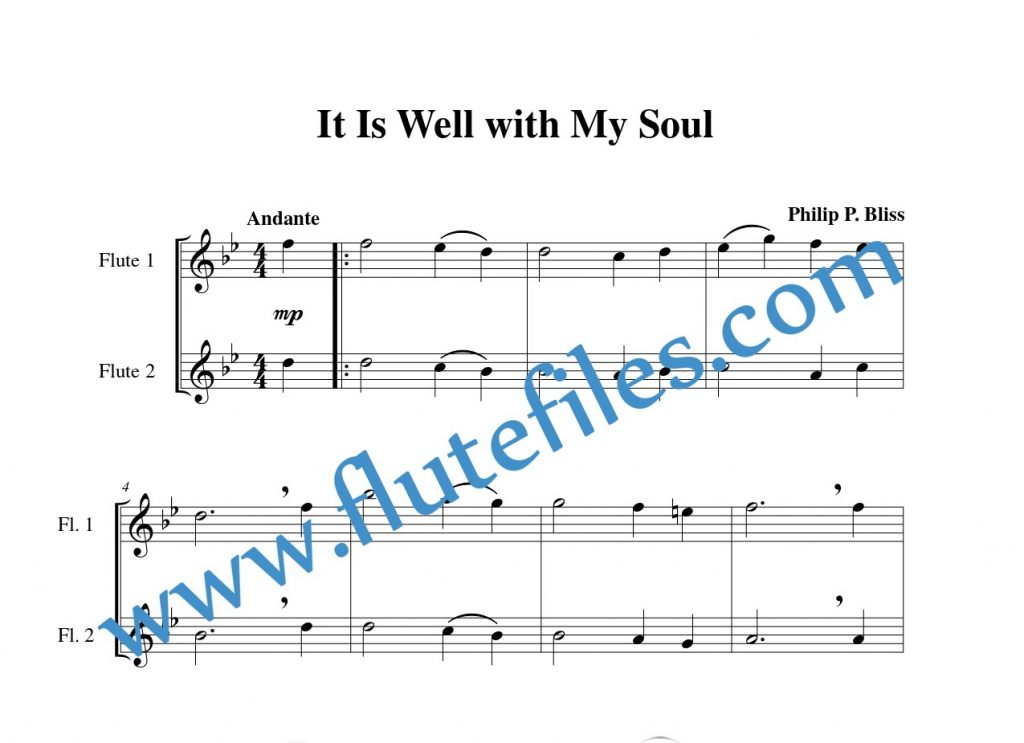It Is Well with My Soul flute duet sheet music