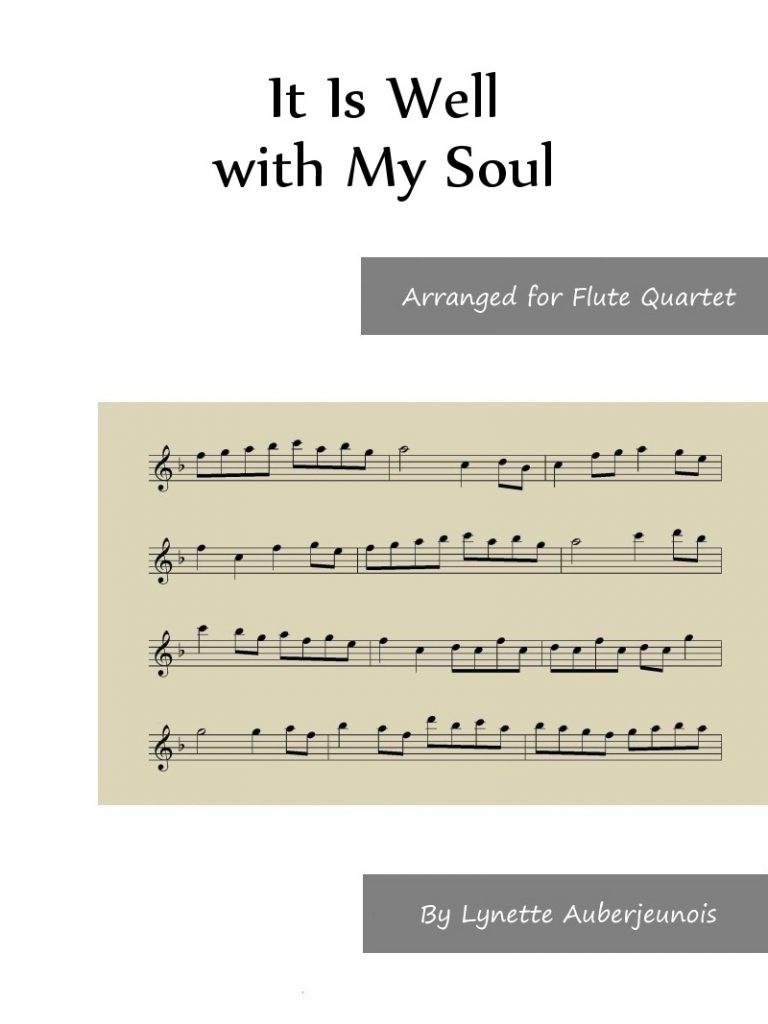 Sheet music cover for It Is Well with My Soul flute quartet