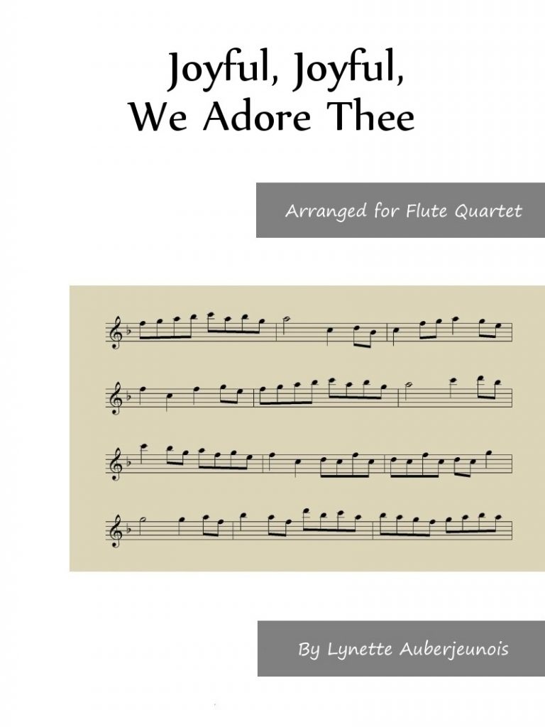 Sheet music cover for Joyful, Joyful, We Adore Thee flute quartet