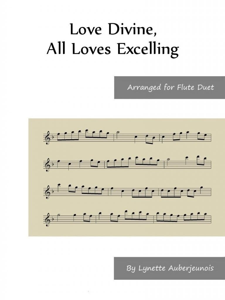 Sheet music cover for Love Divine, All Loves Excelling flute duet