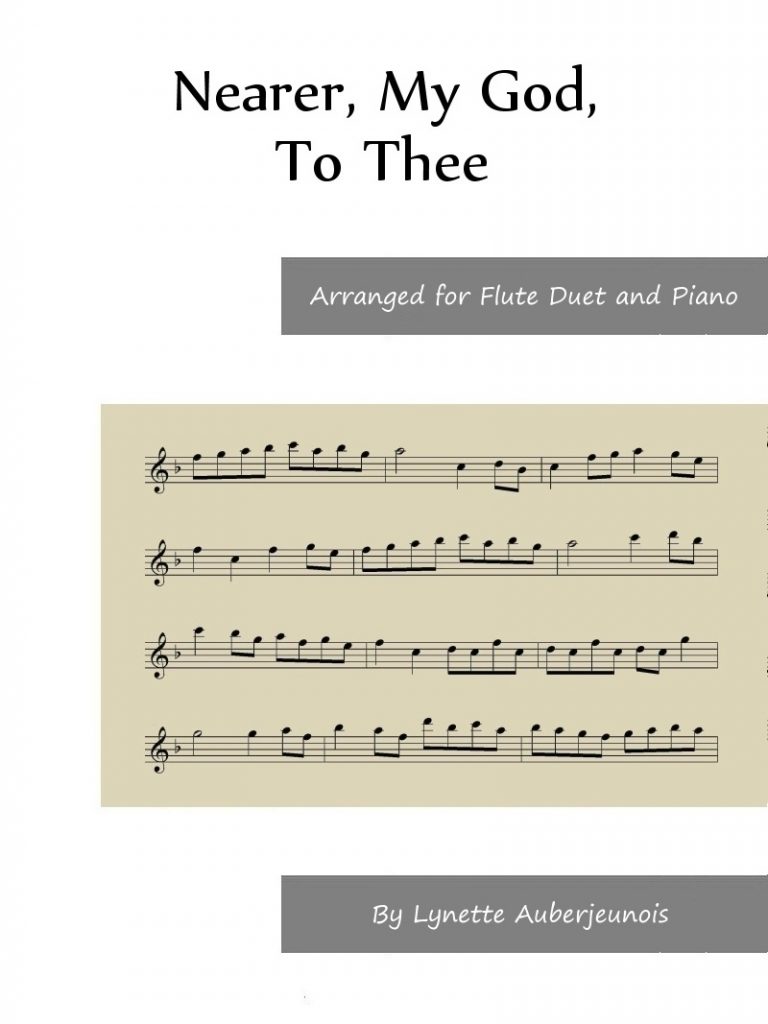 Sheet music cover for Nearer, My God, To Thee flute duet and piano
