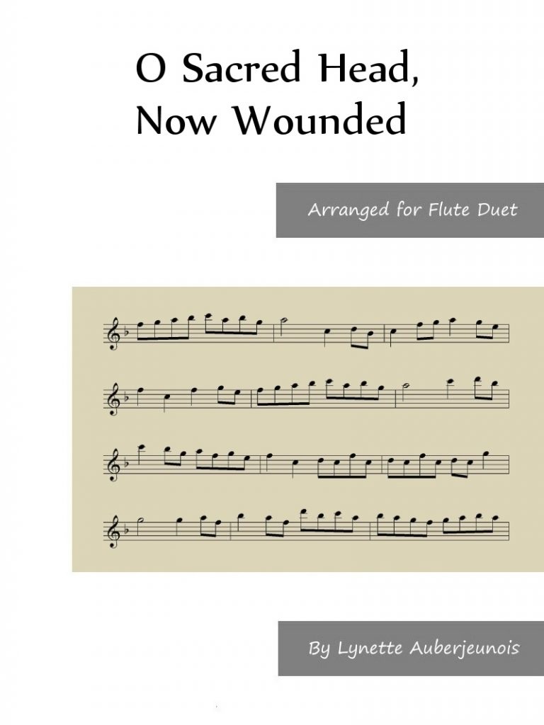 Sheet music cover for O Sacred Head, Now Wounded flute duet