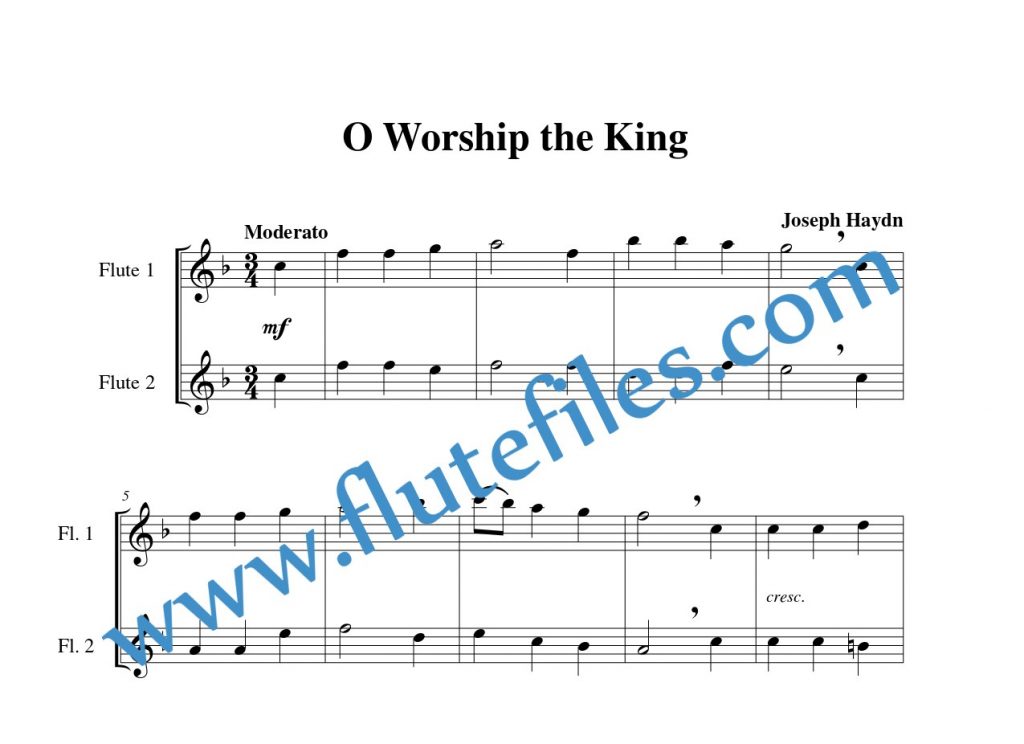 O Worship the King flute duet sheet music