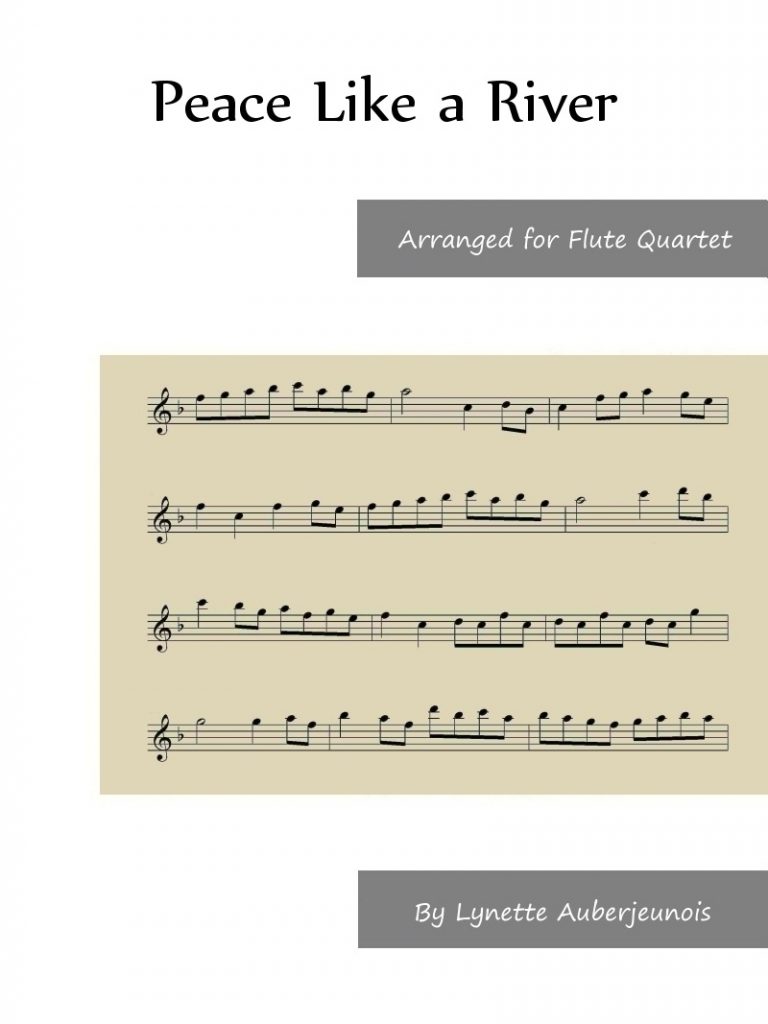 Sheet music cover for Peace Like a River flute quartet