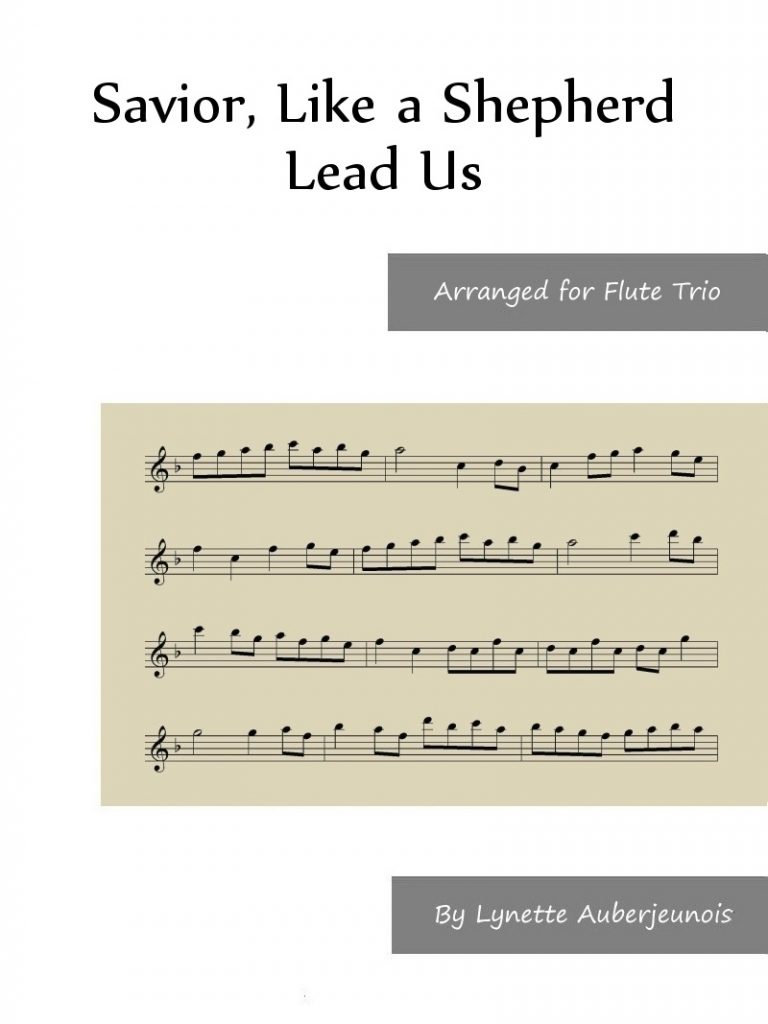 Sheet music cover for Savior, Like a Shepherd Lead Us flute trio