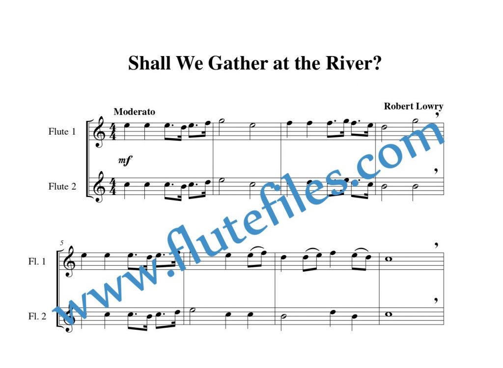 Shall We Gather at the River flute duet sheet music
