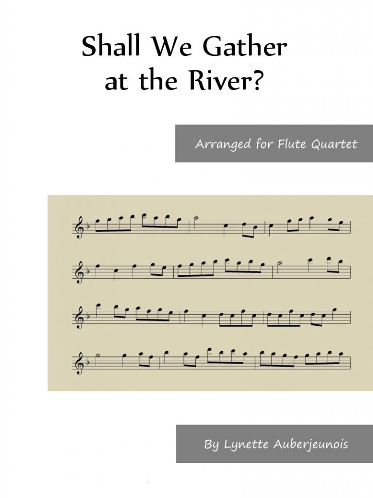 Sheet music cover for Shall We Gather at the River flute quartet