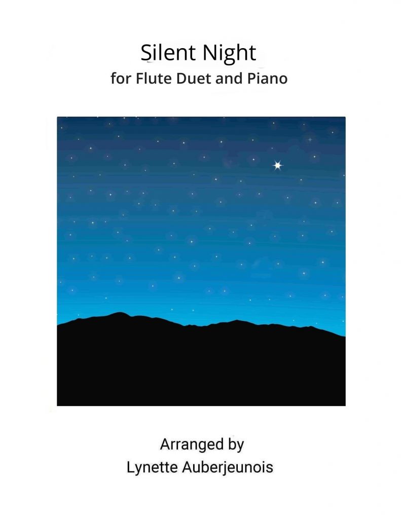 Sheet music cover for Silent Night flute duet and piano