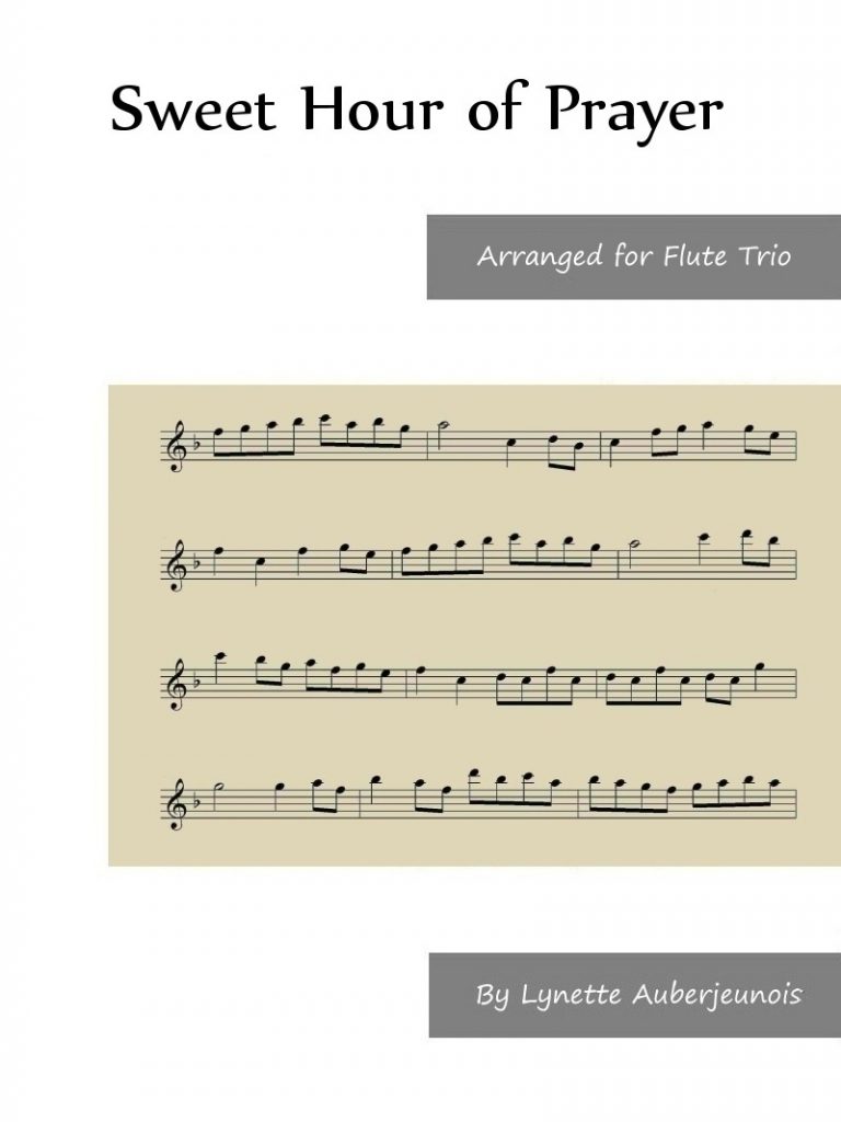 Sheet music cover for Sweet Hour of Prayer flute trio