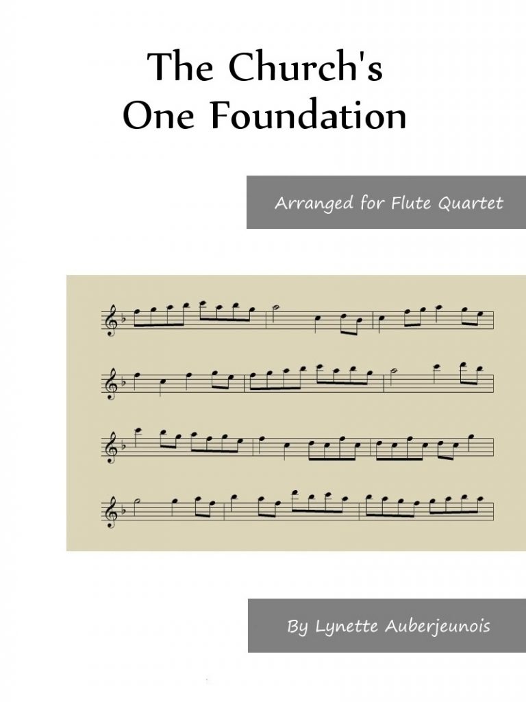 Sheet music cover for The Churchs One Foundation flute quartet