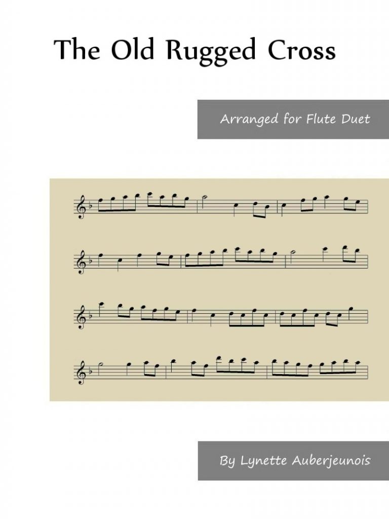 Sheet music cover for The Old Rugged Cross flute duet